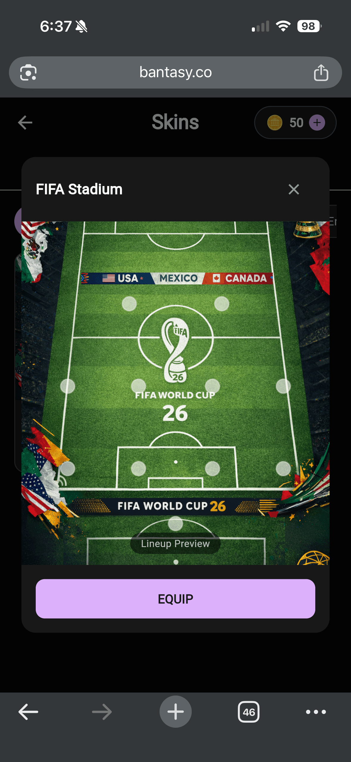 Cosmetics marketplace with pitch and badge variants